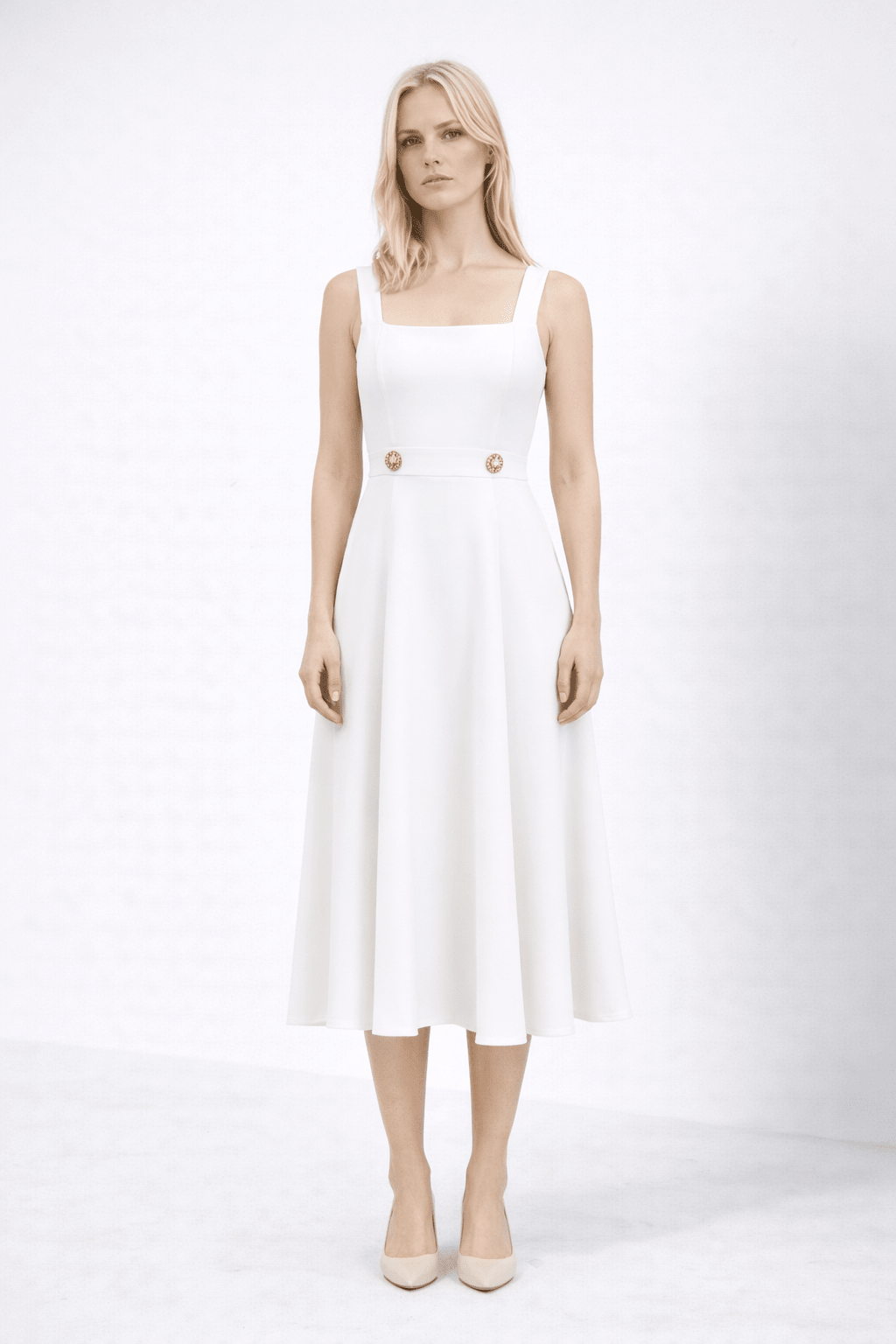 Midi Square Neck Dress | Elora Venecci