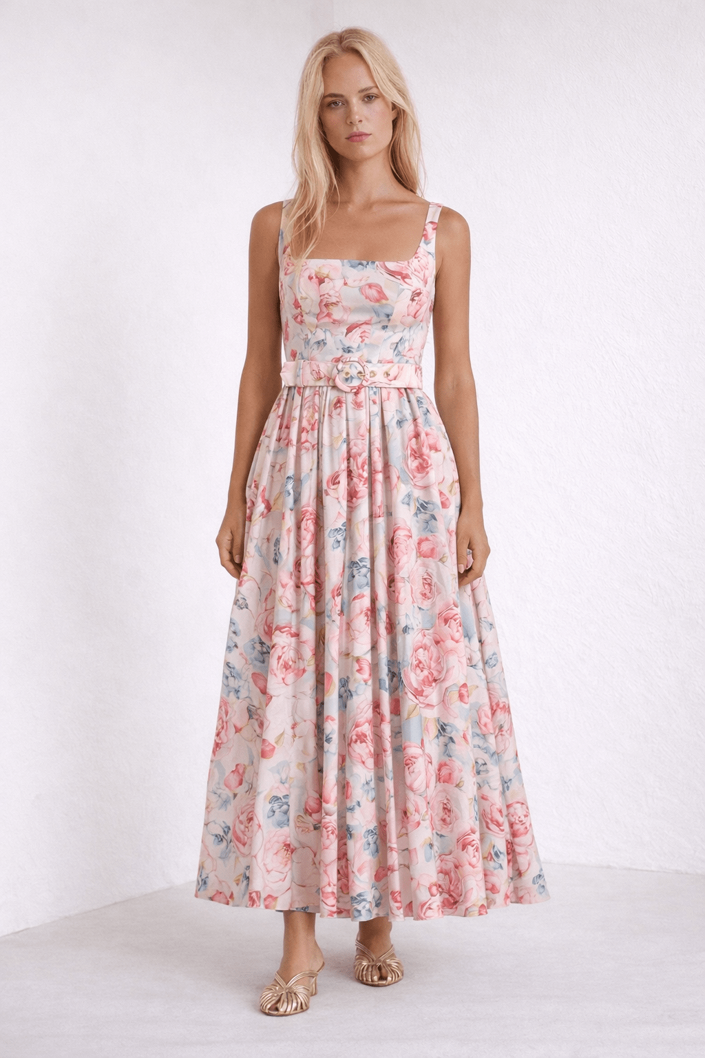 Floral Belted Maxi Dress | Elora Venecci